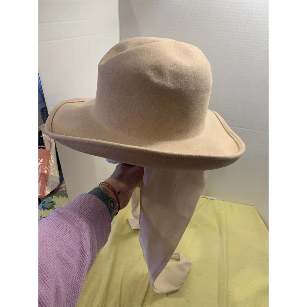 Women's Vintage Georgi Felt Hat With Scarf Needs A Little TLC